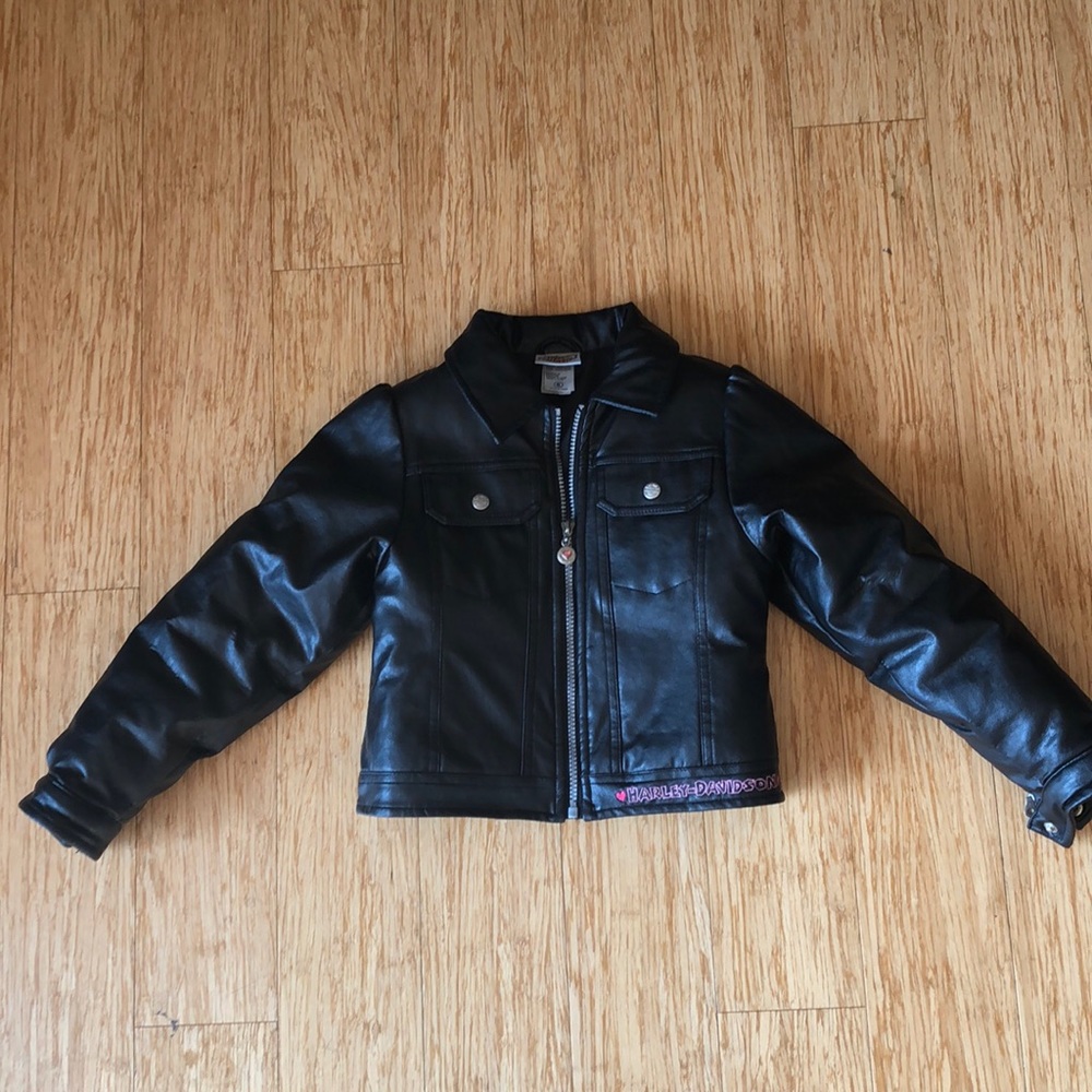 Harley Davidson girls pleather motorcycle jacket